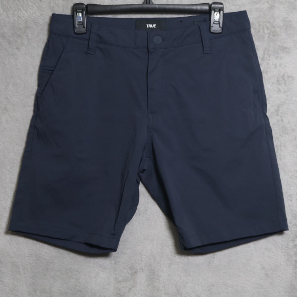 True Linkswear Shorts Mens 31 Navy Blue All Day Shorts 9 in Inseam Golf Preppy